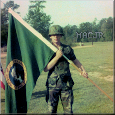 MACJR Flag holder - Graduation Day - Fort Benning, Georgia - April 1983